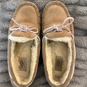 UGG Brown Suede Slippers with Black Soles